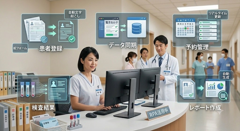 株式会社リプラス、医療現場のデータ入力を効率化するRPA導入事例を公開｜RPAで解決できる患者データ管理の業務