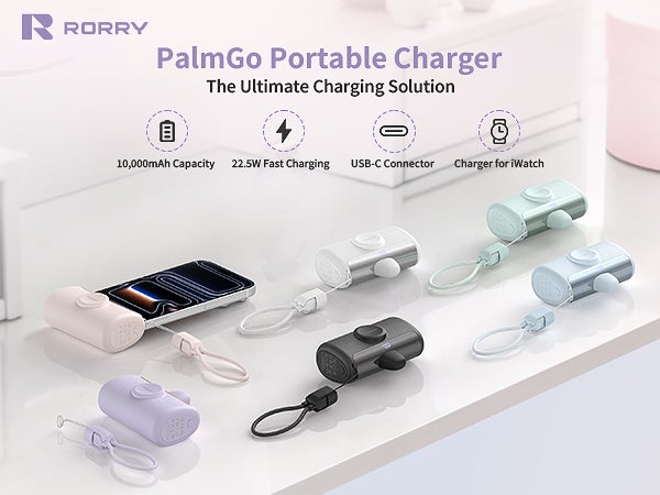 RORRY、モバイルバッテリー「PalmGo」に新色ミントと水色を追加 - 画像1