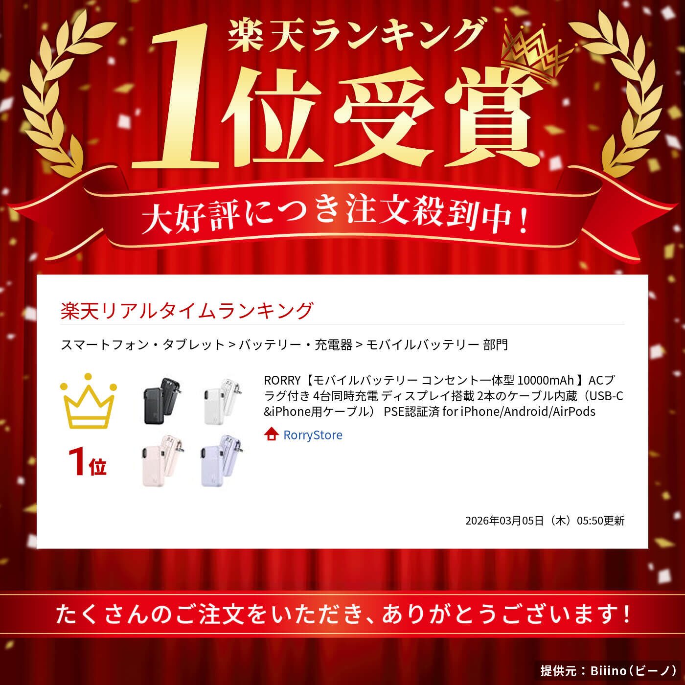 RORRY、楽天マラソンでモバイルバッテリーなど最大4,026円OFF - 画像24