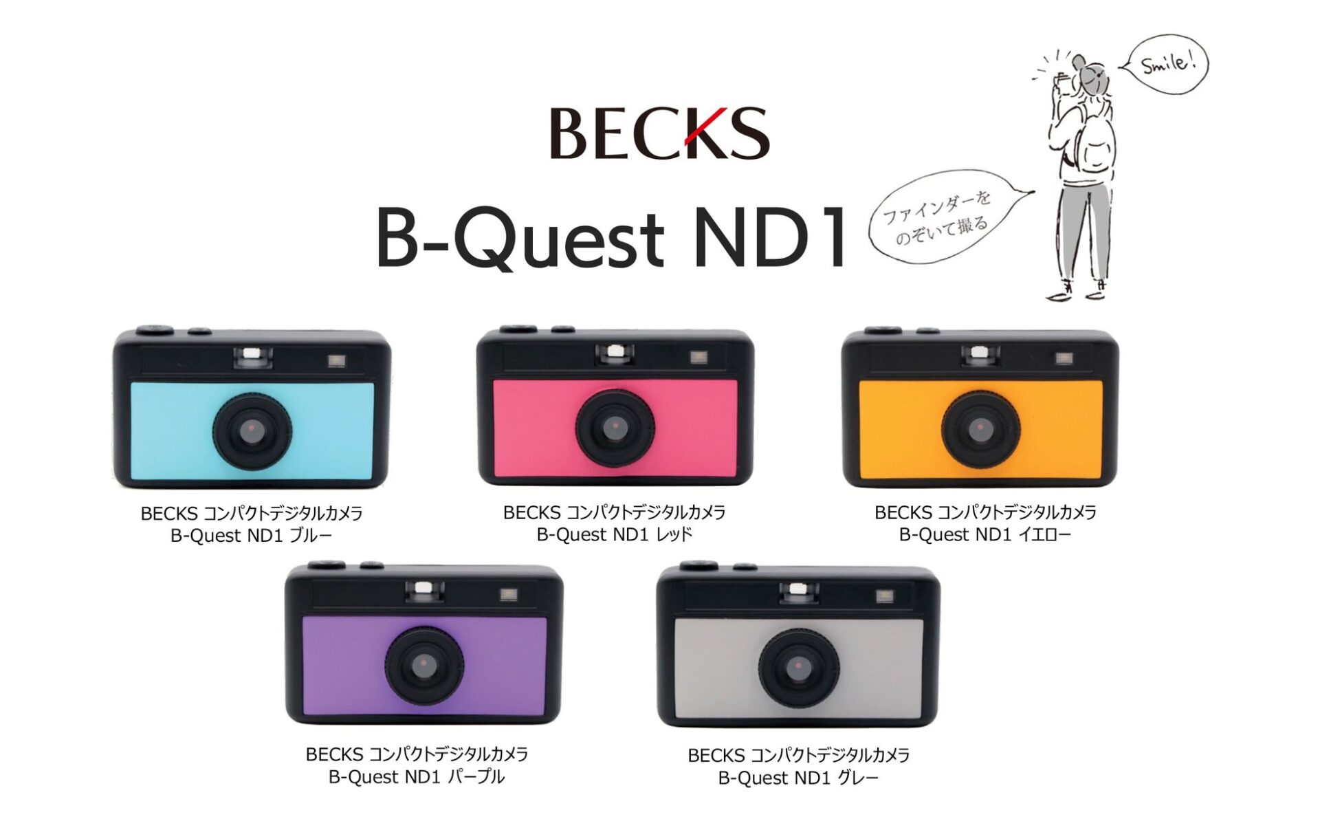 SAEDA、モニターレスのデジカメ「BECKS B-Quest ND1」を発売 - 画像2