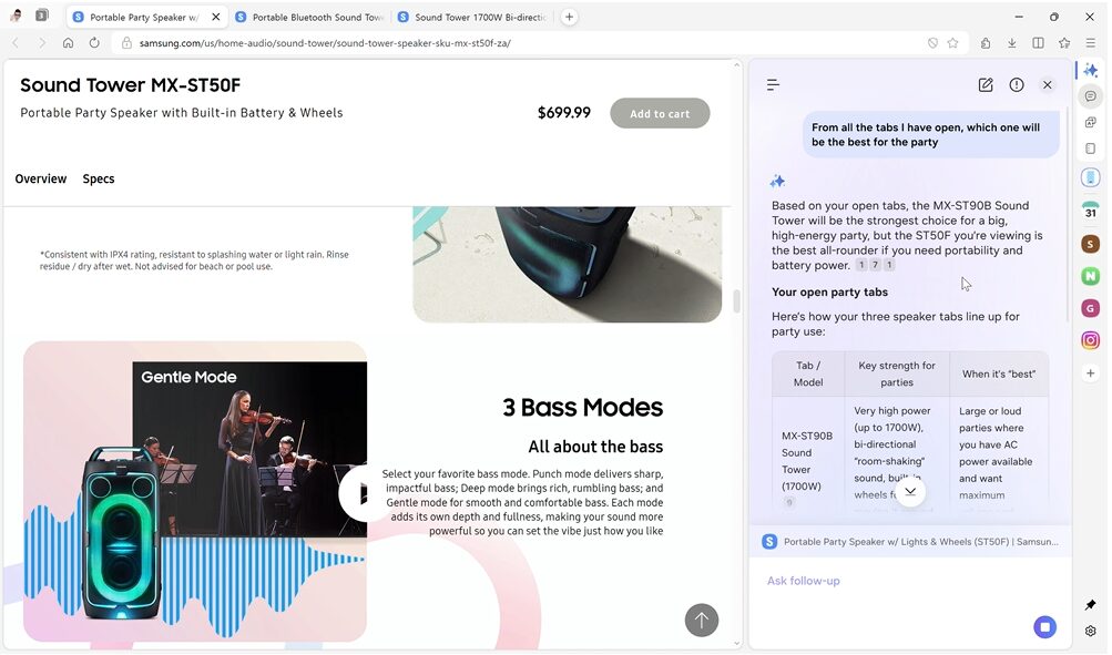 サムスン、Windows版Samsungブラウザでエージェント型AIを拡大 - 画像6