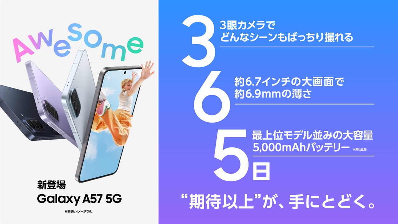 サムスン、新型スマホ「Galaxy A57 5G」をソフトバンクから発売 - 画像2