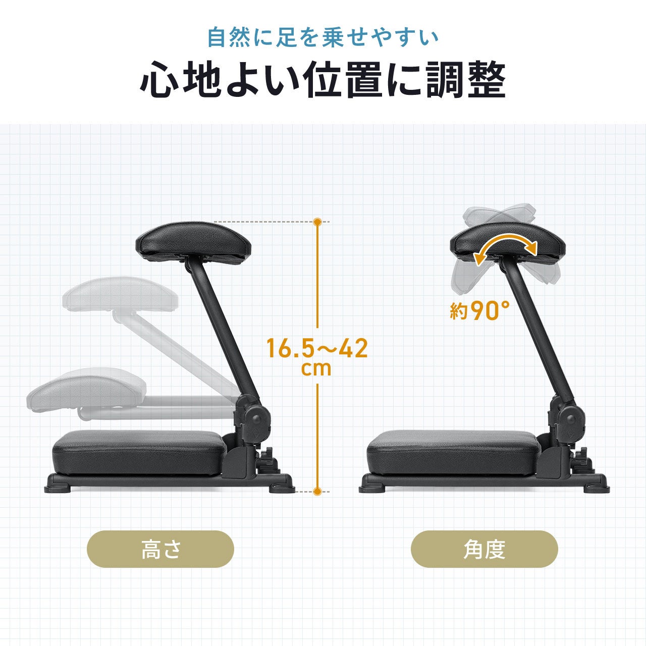 サンワダイレクト、高さ・角度を調整できる3WAYフットレストを発売 - 画像9