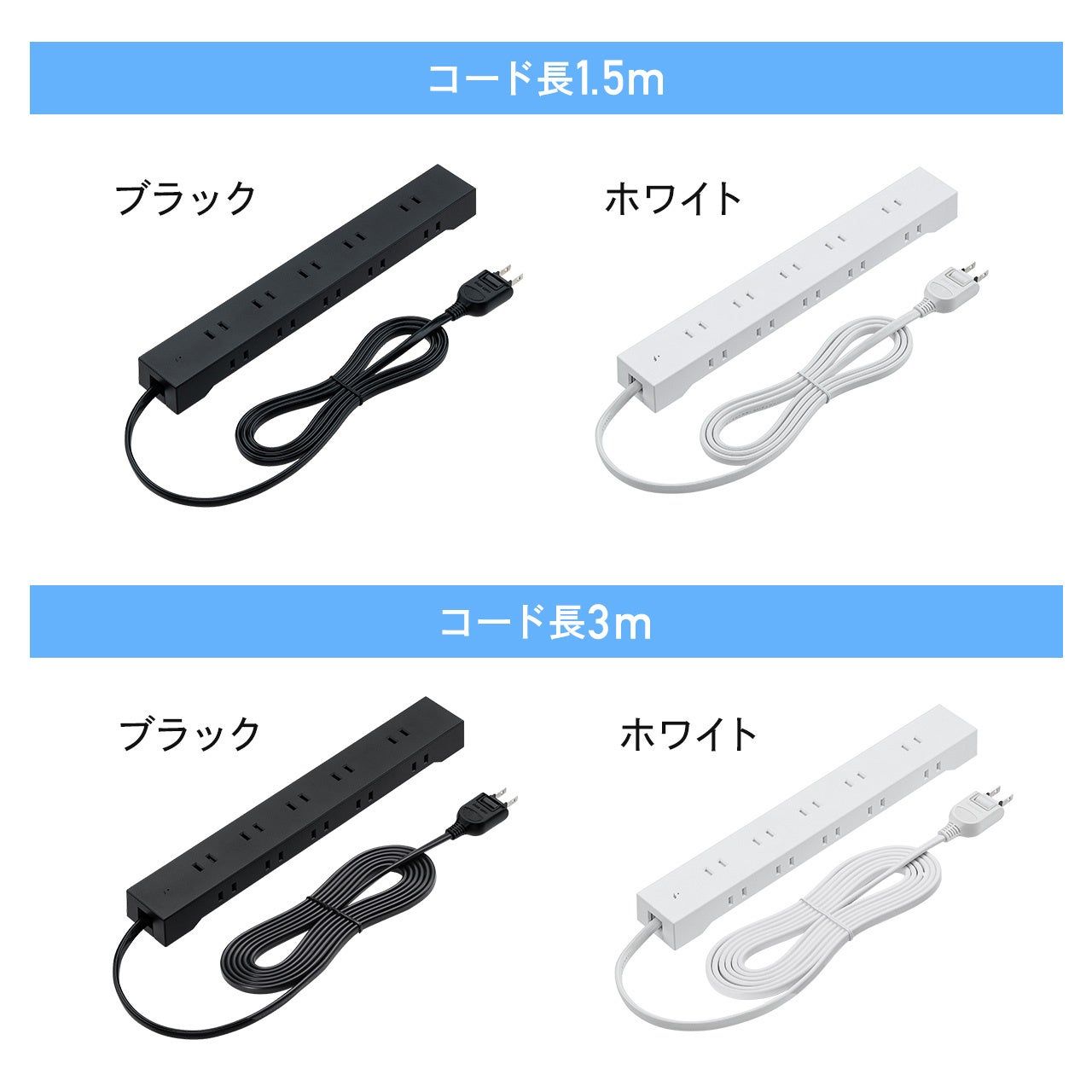 サンワダイレクト、ACアダプタが干渉しにくい10個口電源タップを発売 - 画像3