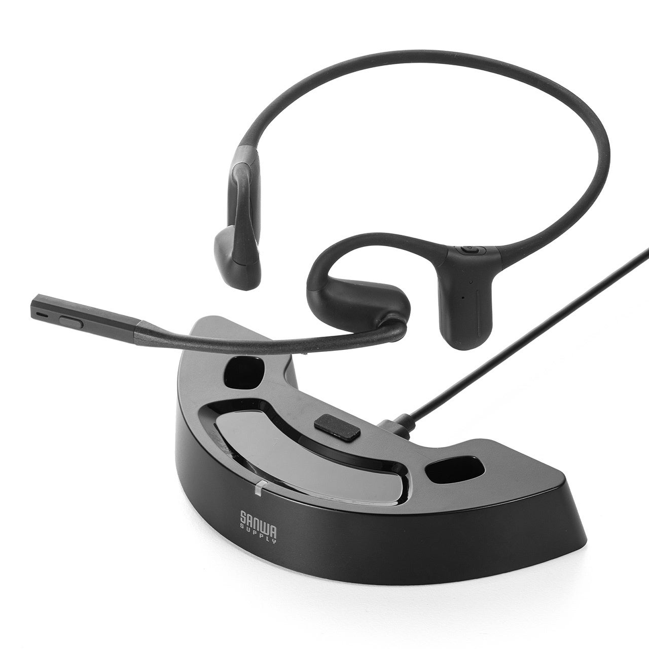 サンワダイレクト、充電台付きオープンイヤー型ヘッドセットを発売 - 画像2