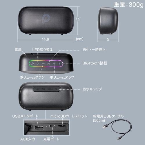 サンワダイレクト、防水対応のコンパクトBluetoothスピーカー「400-SP126」を発売 - 画像11