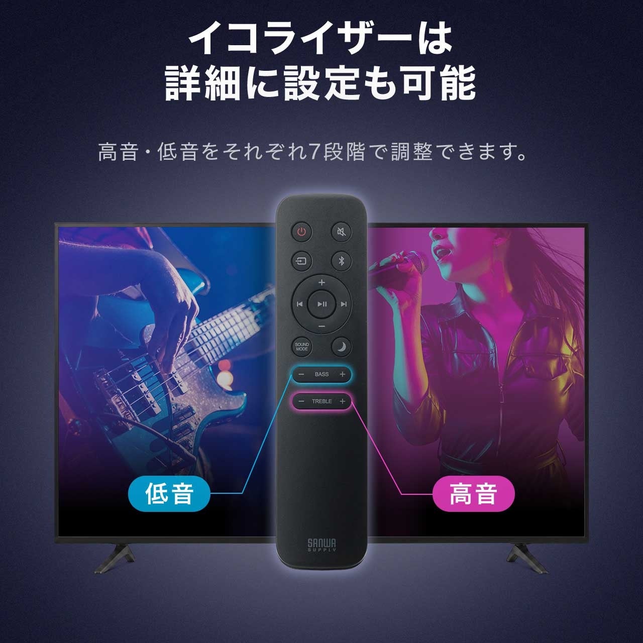 サンワダイレクト、HDMI接続対応の幅50cmコンパクトサウンドバーを発売 - 画像11