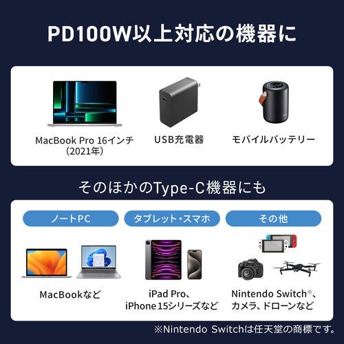 サンワダイレクト、540°回転PD240W対応Type-Cケーブルを発売 - 画像9