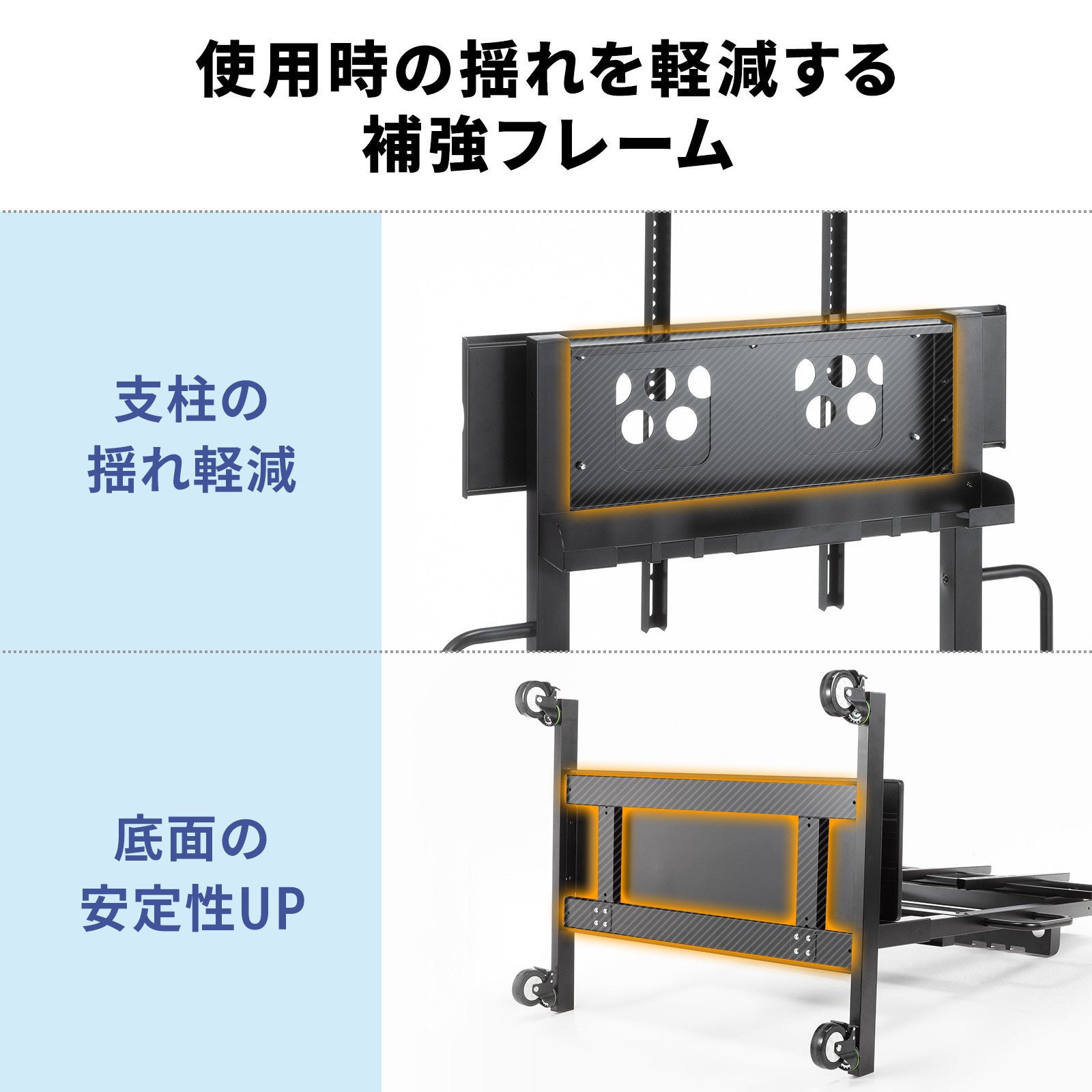 サンワサプライ、100型対応の手動上下昇降ディスプレイスタンドを発売 - 画像15