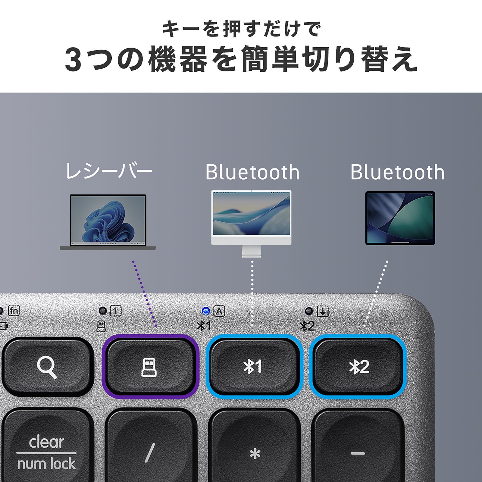サンワダイレクト、3台マルチペアリング対応キーボード発売 - 画像8