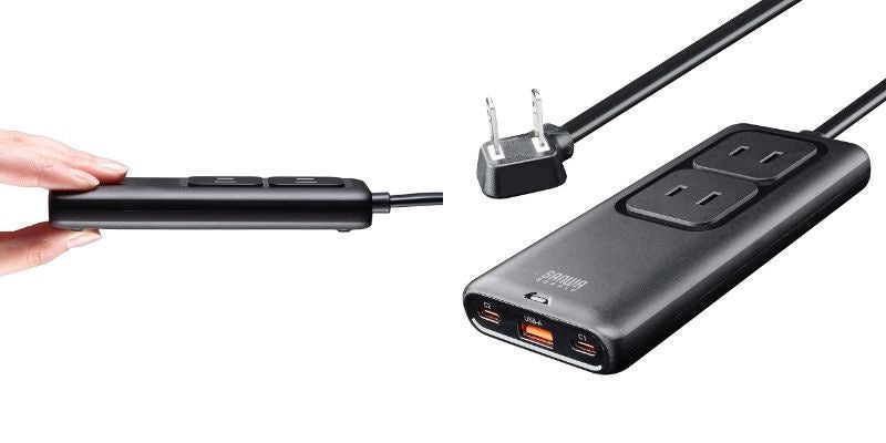 サンワダイレクト、厚さ18mmの65W対応超薄型電源タップを発売 - 画像2