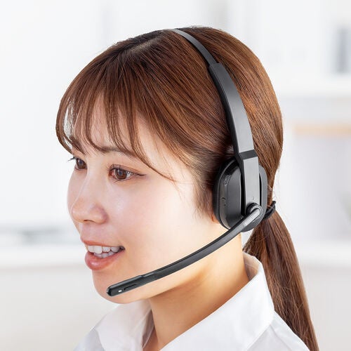 サンワダイレクト、快適なテレワーク向け片耳ワイヤレスヘッドセット - 画像2