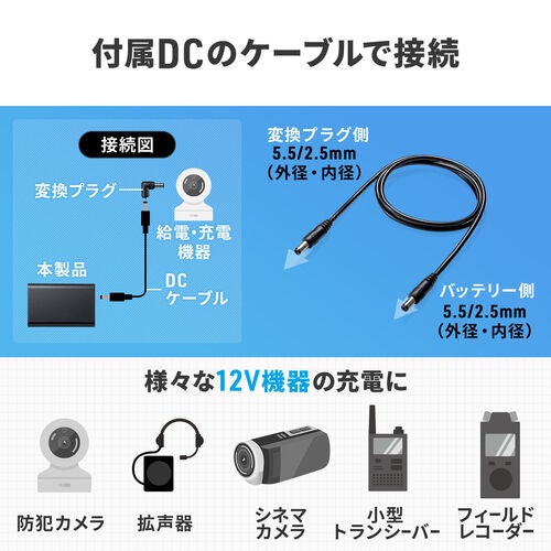 サンワダイレクト、DC12V機器対応モバイルバッテリーを発売 - 画像7