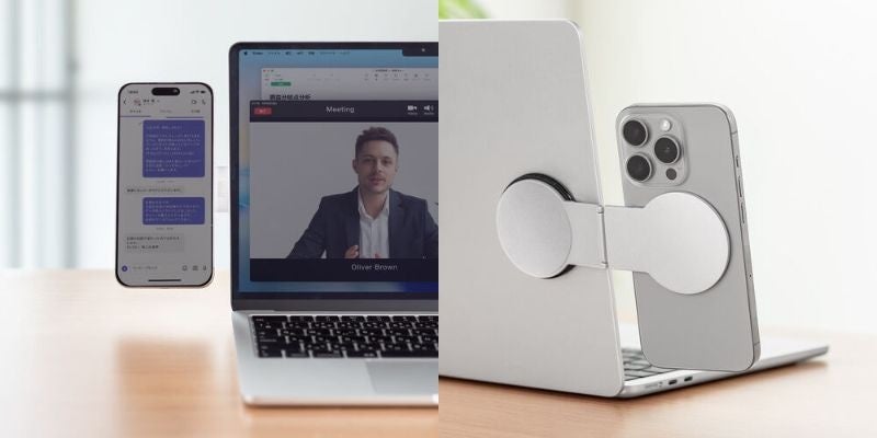 サンワダイレクト、MagSafe対応ノートPC用スマホホルダーを発売 - 画像2