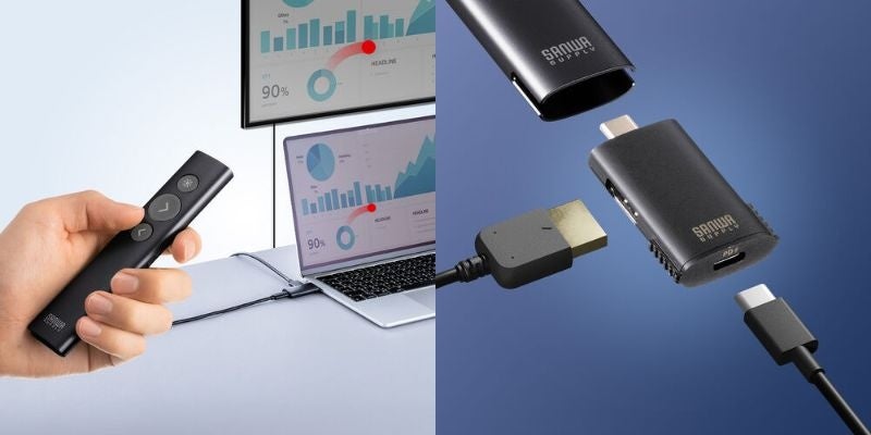 サンワダイレクト、HDMI出力&充電対応の多機能ワイヤレスプレゼンターを発売 - 画像2