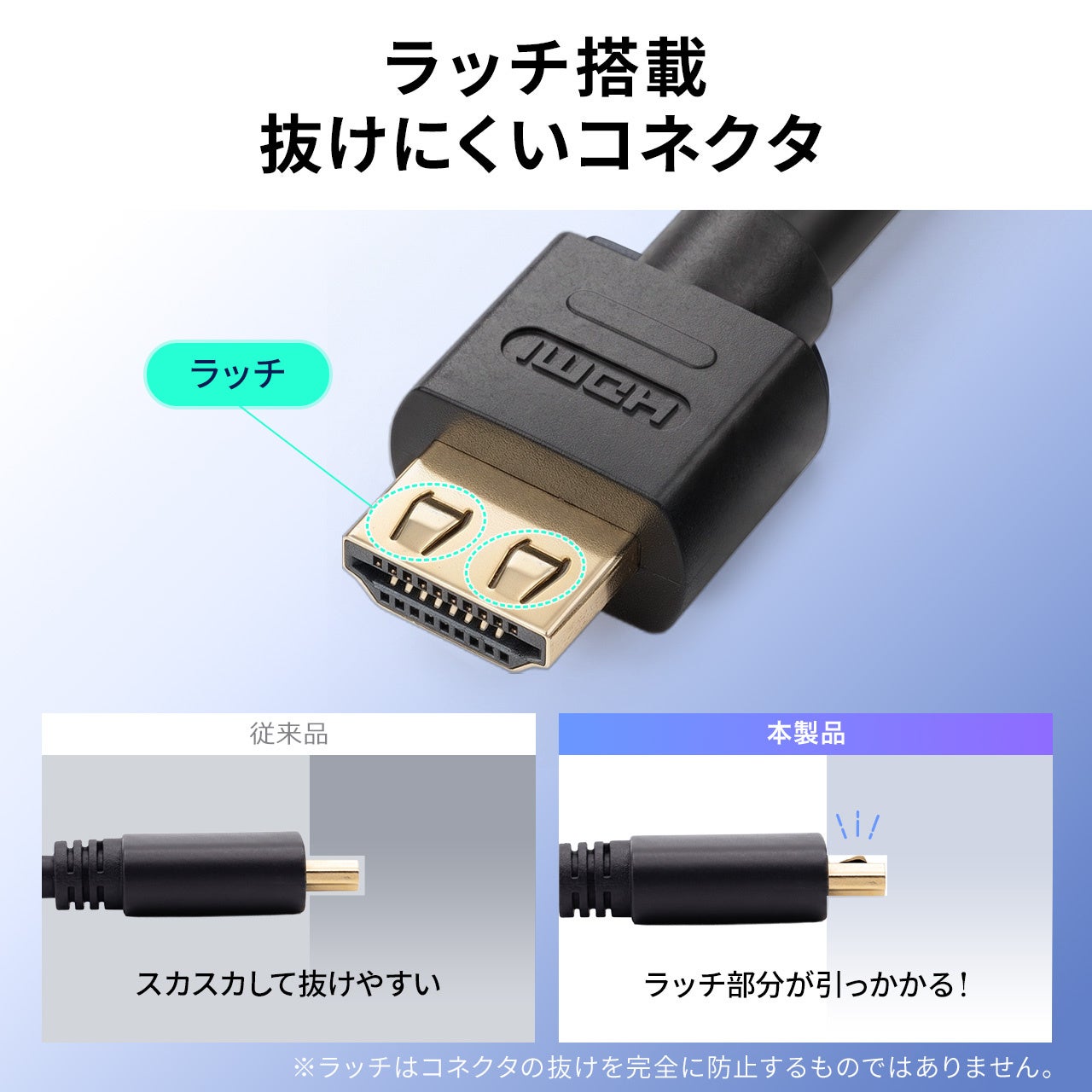 サンワダイレクト、抜け止めラッチ付きHDMIケーブルを発売 - 画像4