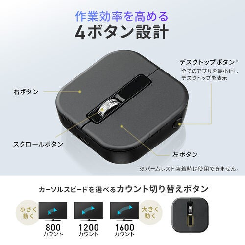 サンワダイレクト、着脱式小型ワイヤレスマウスを発売 - 画像12