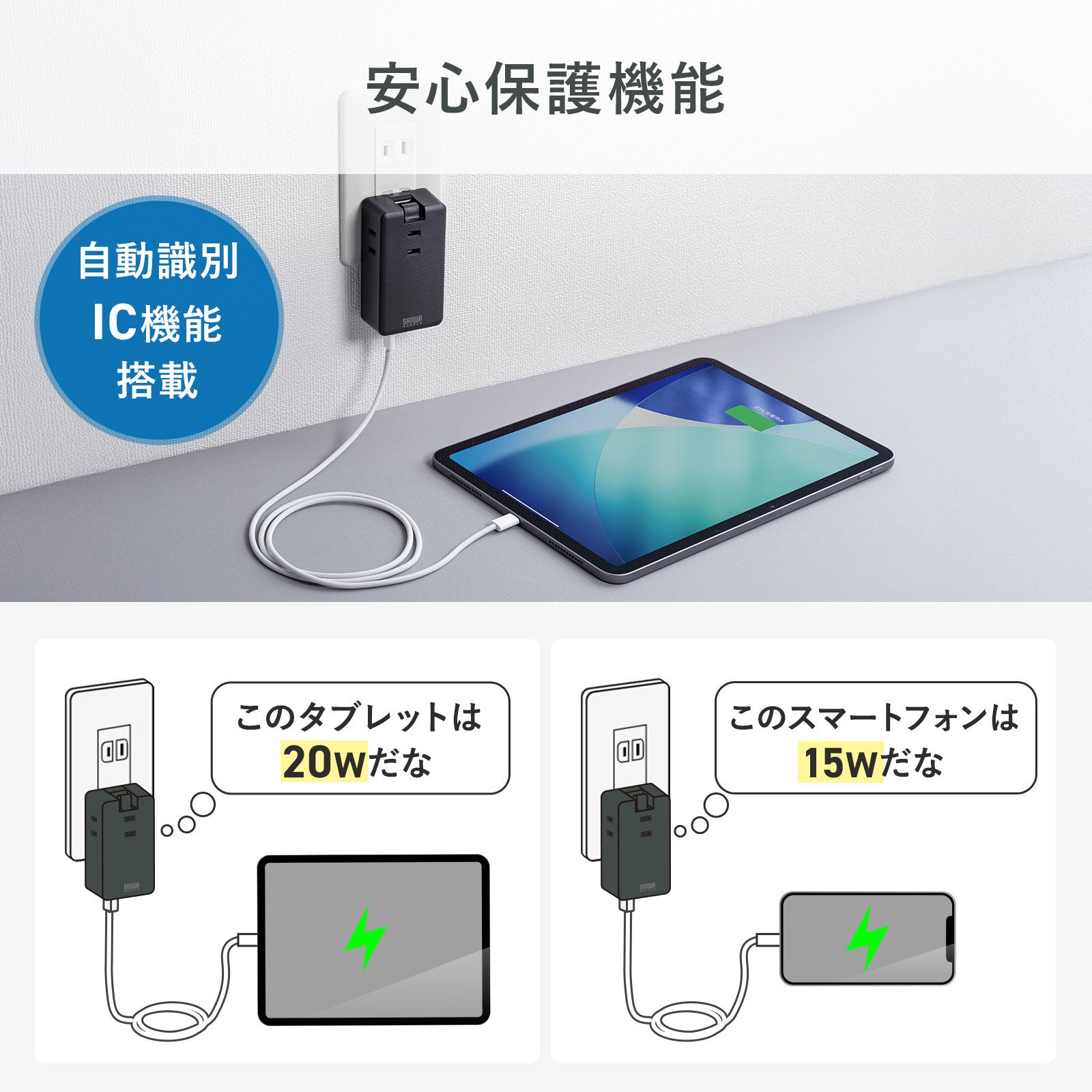 サンワサプライ、AC3口+USB5ポートのコンパクトモバイルタップ発売 - 画像14