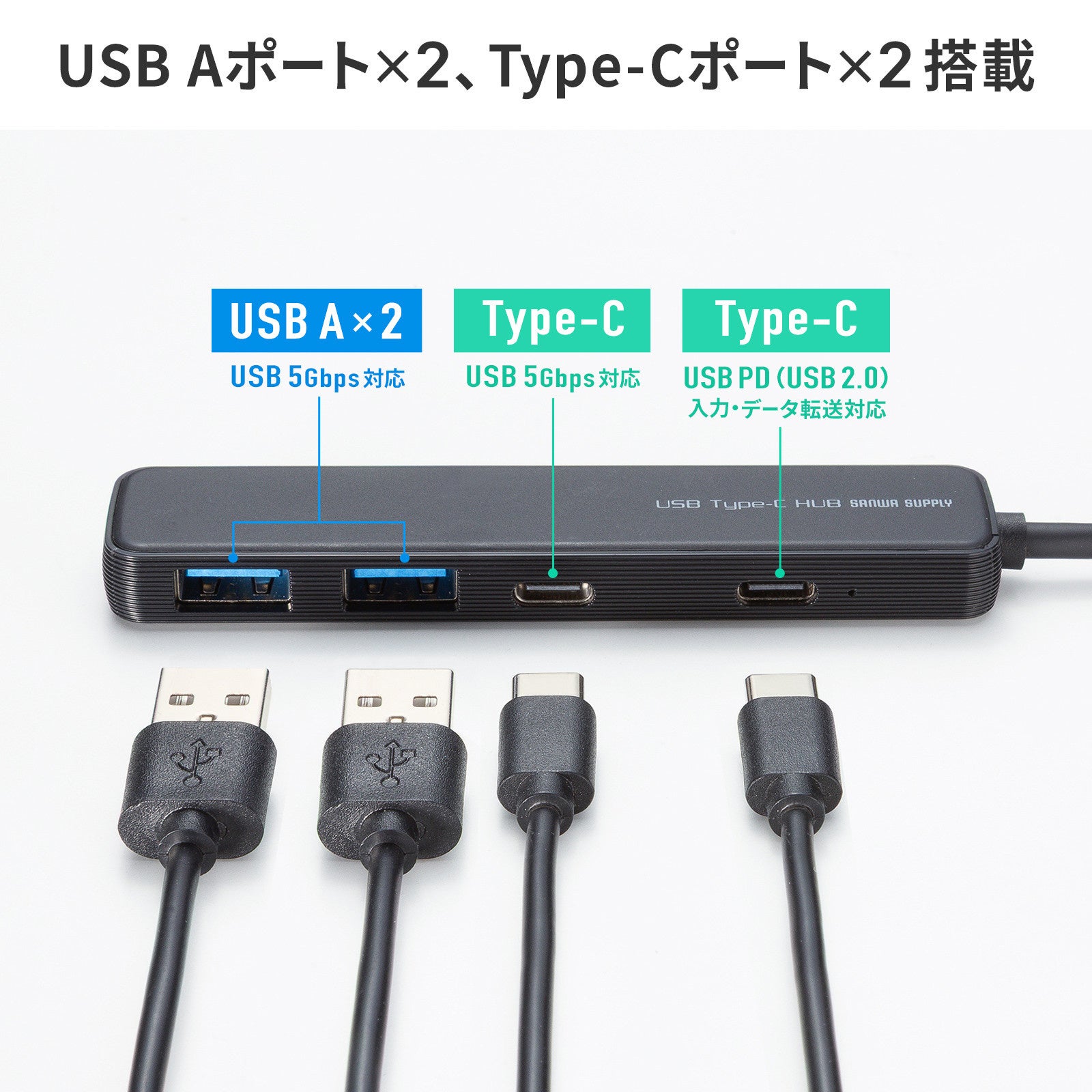 サンワサプライ、PD100W対応の超スリムUSB Type-Cハブを発売 - 画像11