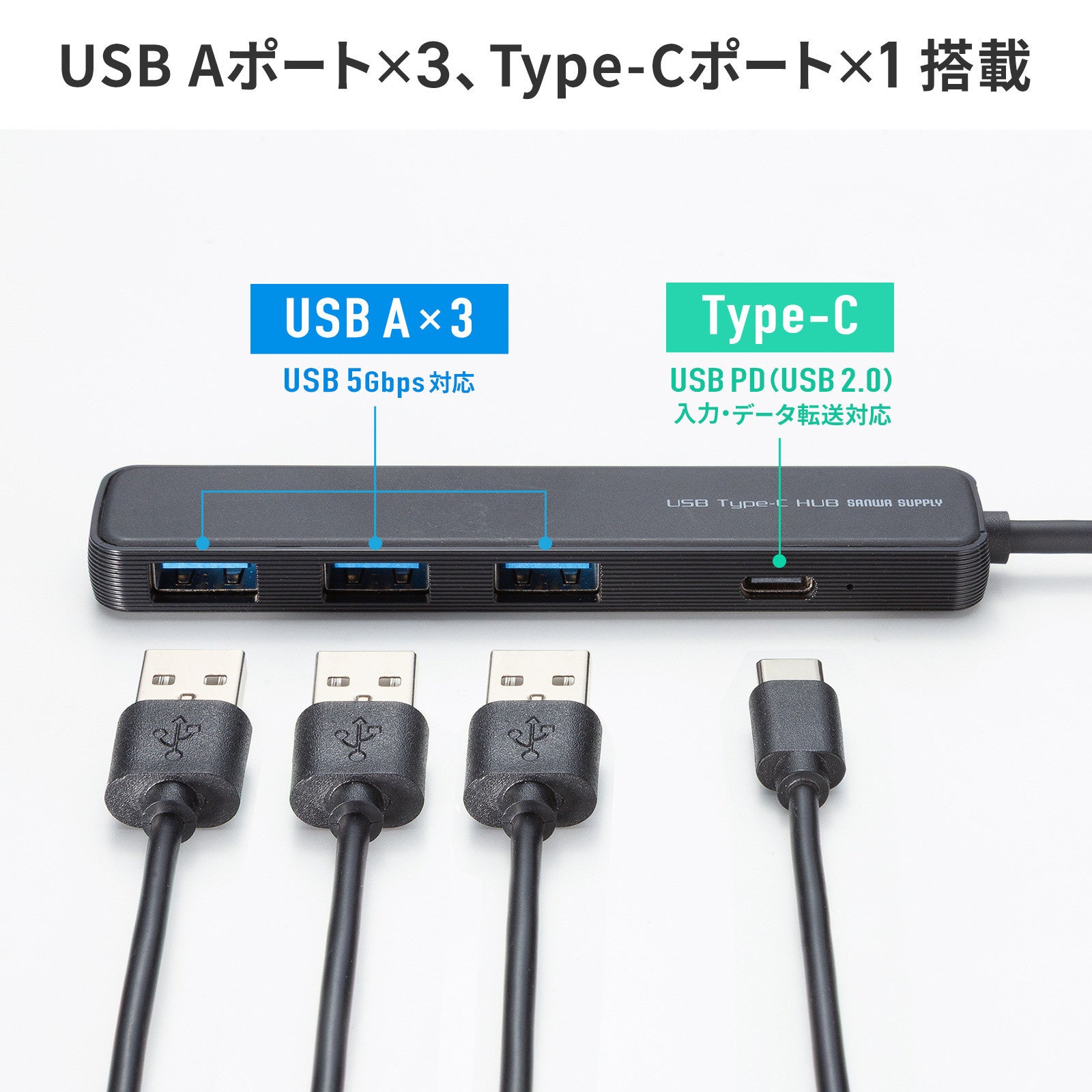 サンワサプライ、PD100W対応の超スリムUSB Type-Cハブを発売 - 画像9