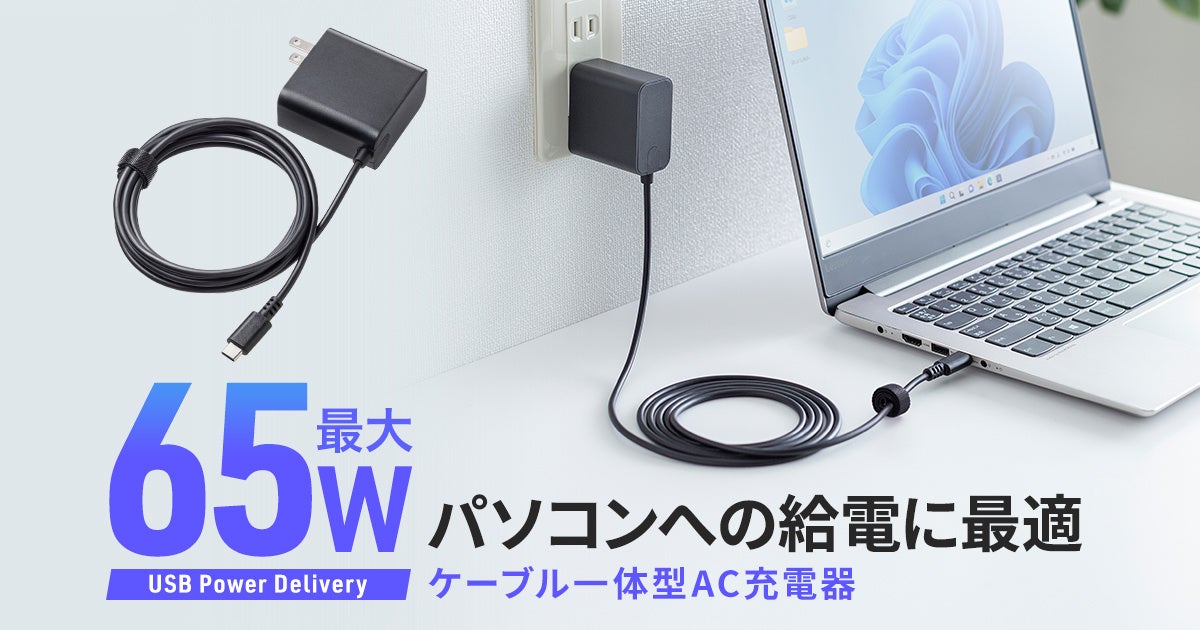 サンワサプライ、最大65W出力のUSB PD充電器を発売 - 画像2