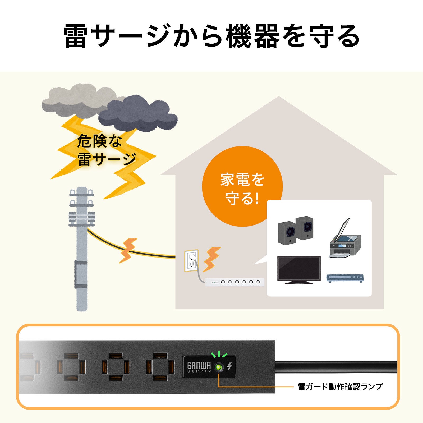 サンワサプライ、強力マグネットと雷ガード搭載のスリムタップを発売 - 画像4