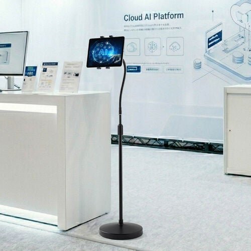 サンワダイレクト、高さ190cmまで調節可能な床置きタブレットスタンドを発売 - 画像5