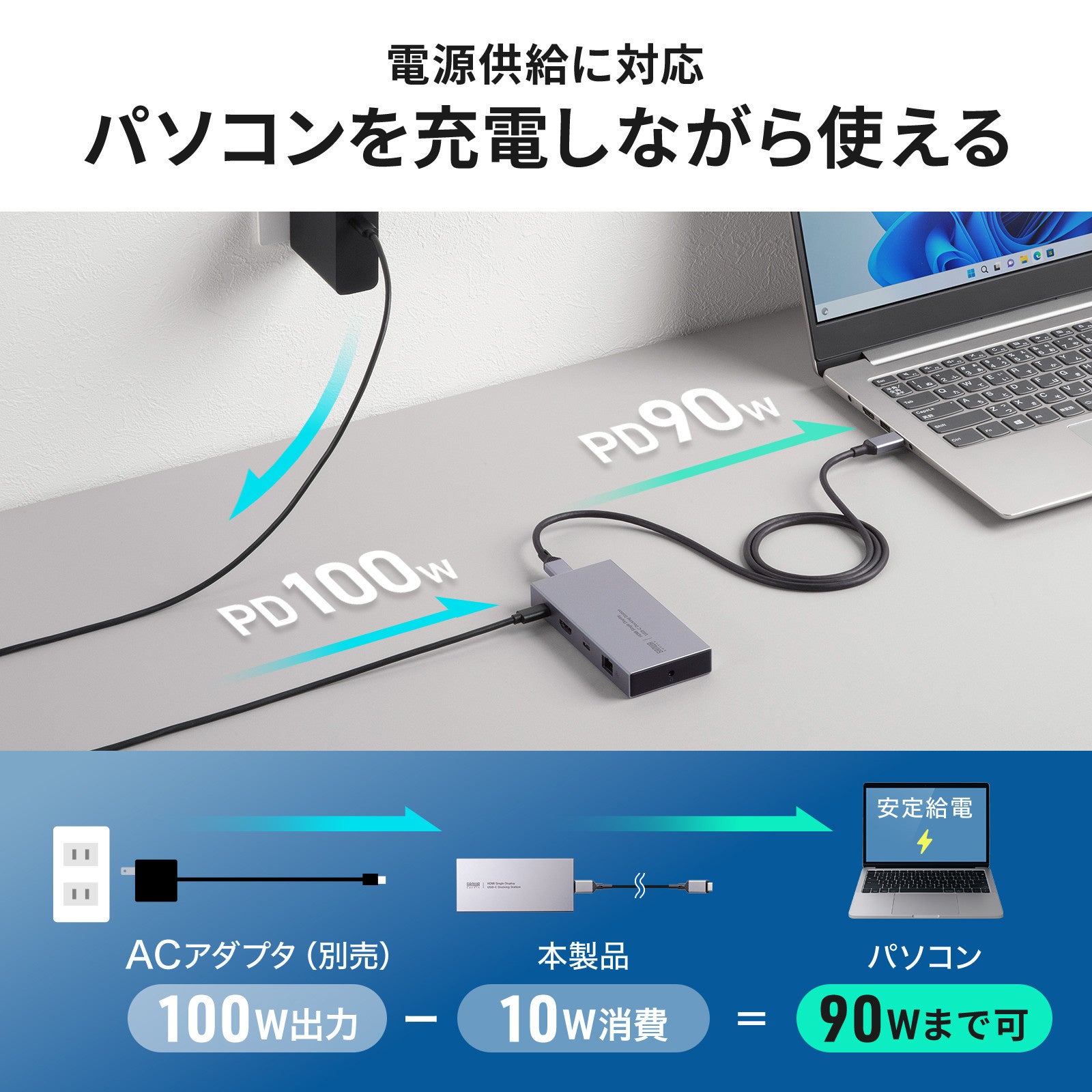 サンワサプライ、10ポート搭載のコンパクトなドッキングステーションを発売 - 画像12