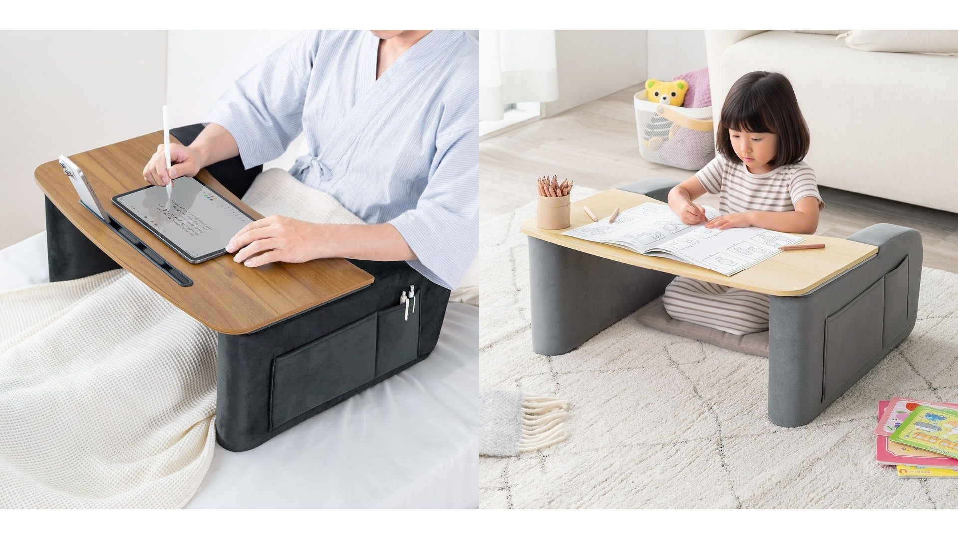 サンワダイレクト、ソファやベッドで使える折りたたみ膝上テーブルを発売|ソファやベッドでの作業をサポートする膝上テーブル