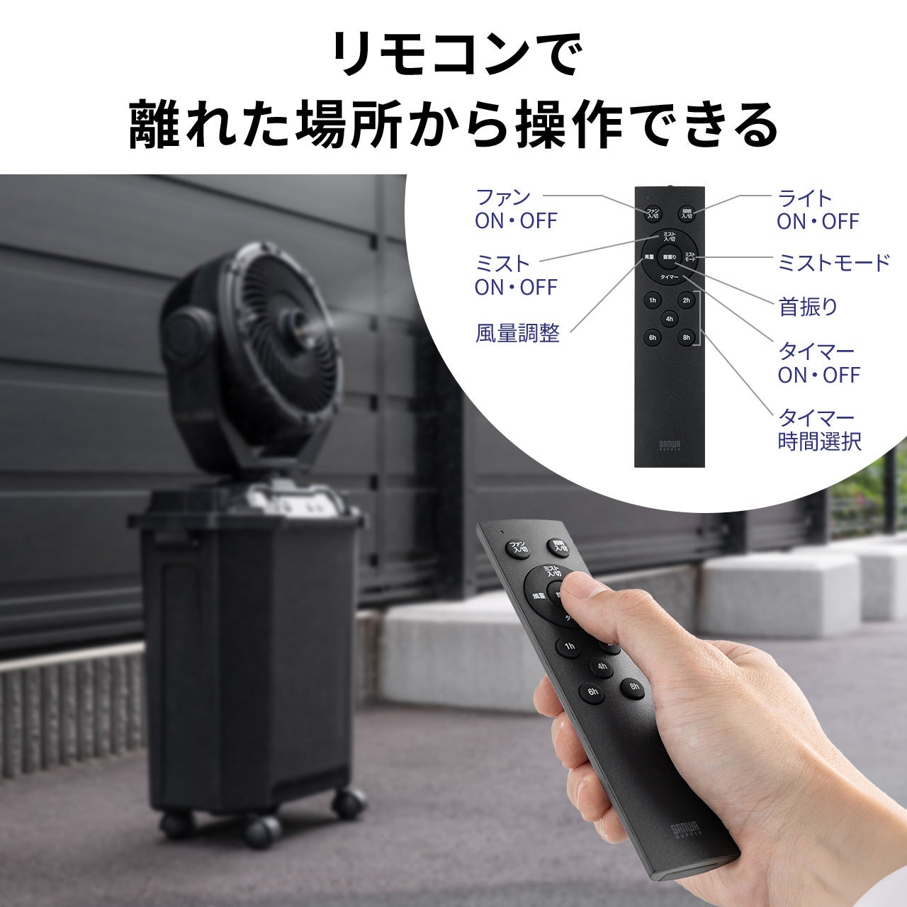 サンワダイレクト、8Lタンク搭載の強力ノズル噴射式ミストファンを発売 - 画像9