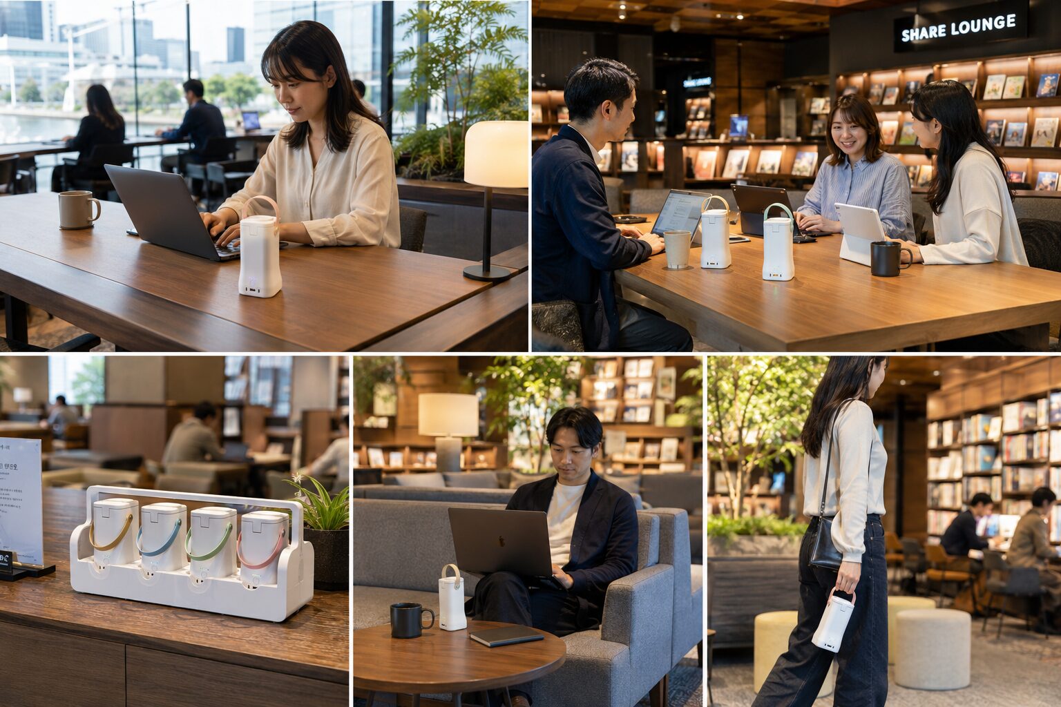 SHARE LOUNGEの4店舗で持ち運べる電源「ポポフmini Quad」を先行導入|SHARE LOUNGEで「持ち運べる電源」の利用検証を開始