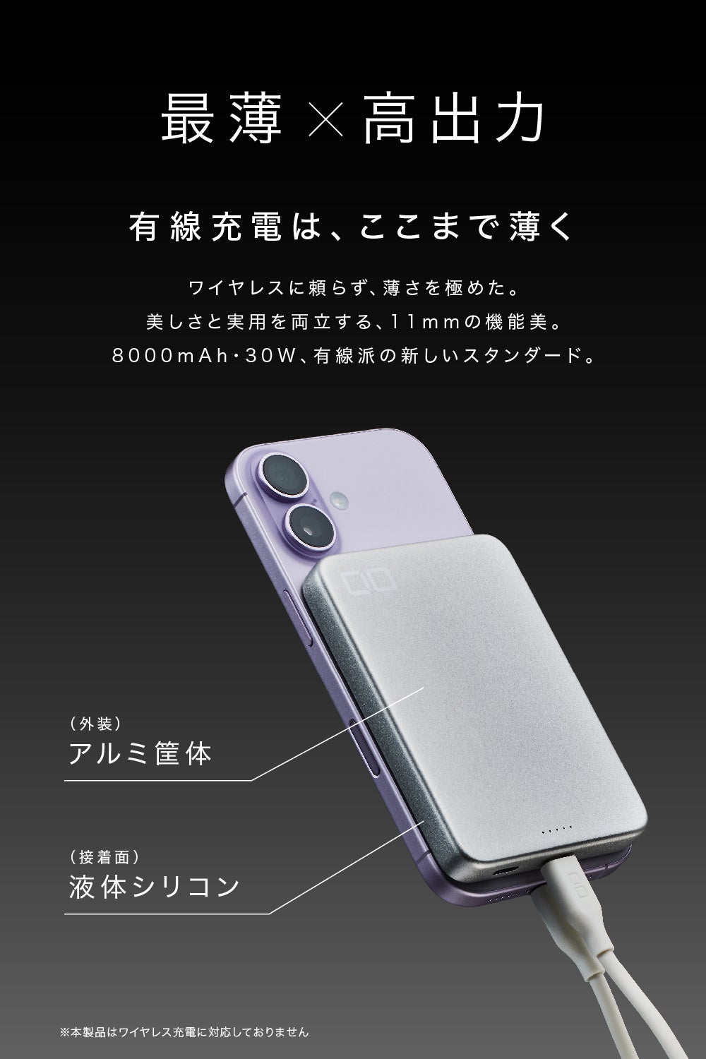 CIO、有線30W/8000mAhのモバイルバッテリー「SMARTCOBY SLIMII Pro8K」を7,130円で販売開始 - 画像3