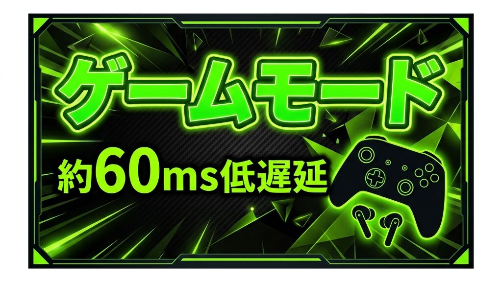 SOUNDPEATS Air5 Pro+ ゲームモード約60ms低遅延の動画・ゲーム最適化