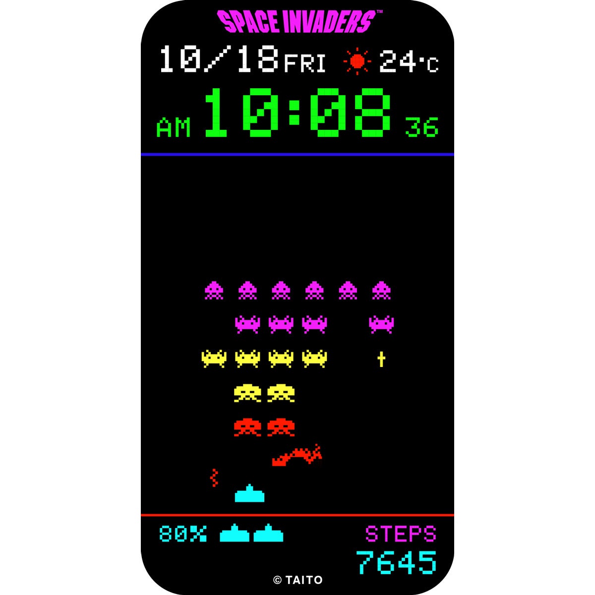 スマートウォッチを侵略！スペースインベーダー文字盤が登場 - 画像4