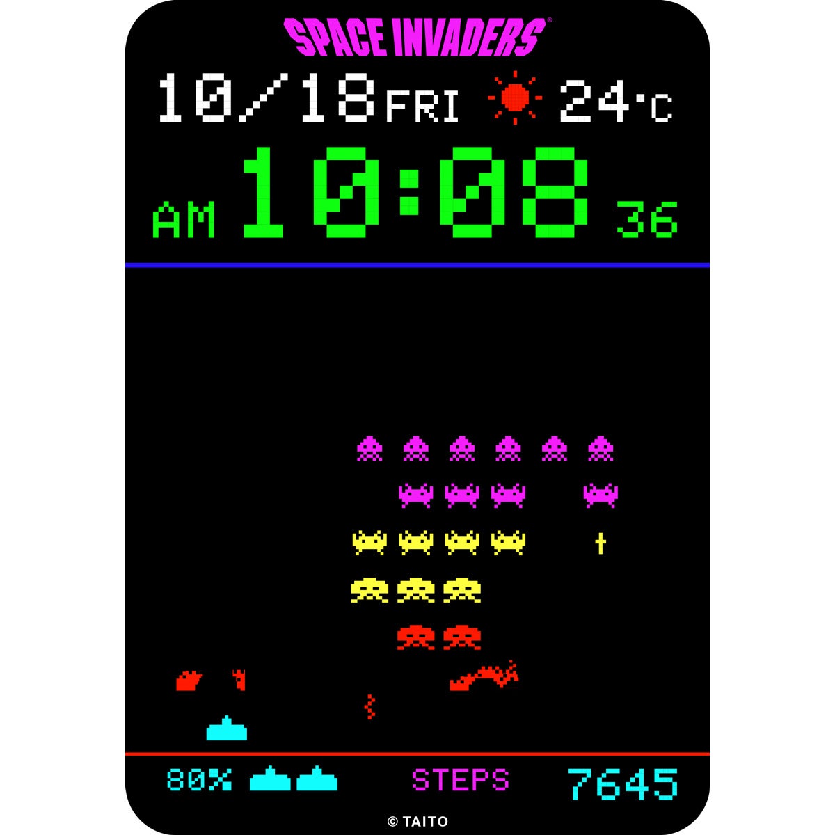 スマートウォッチを侵略！スペースインベーダー文字盤が登場 - 画像5