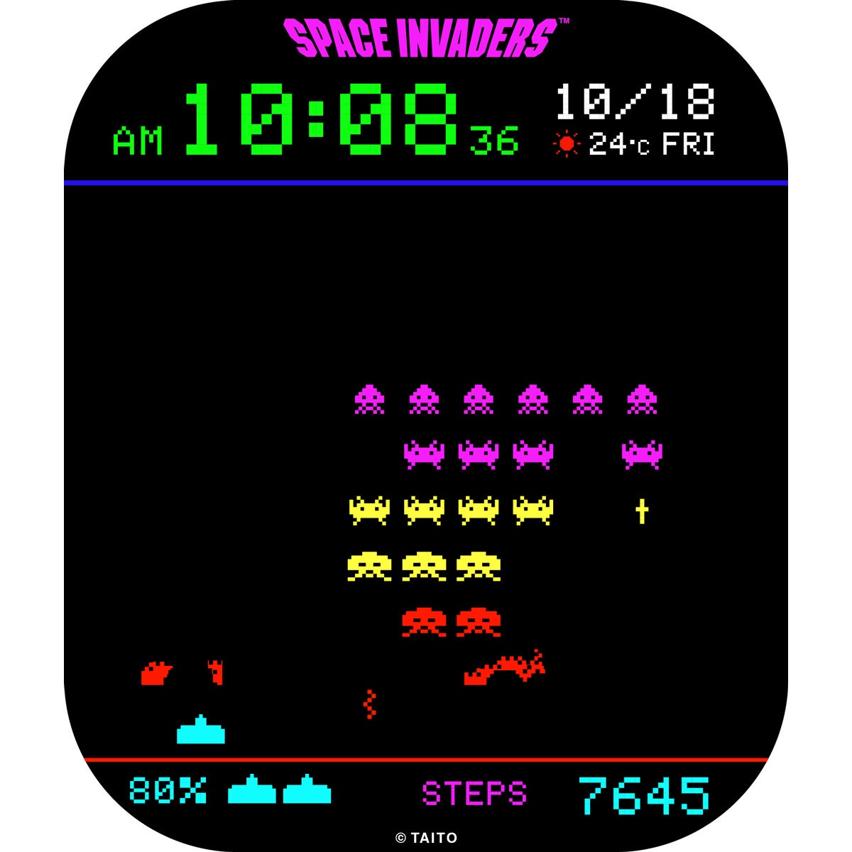 スマートウォッチを侵略！スペースインベーダー文字盤が登場 - 画像6