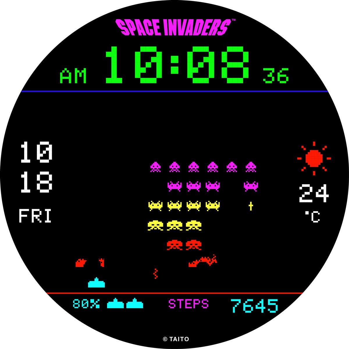 スマートウォッチを侵略！スペースインベーダー文字盤が登場 - 画像7