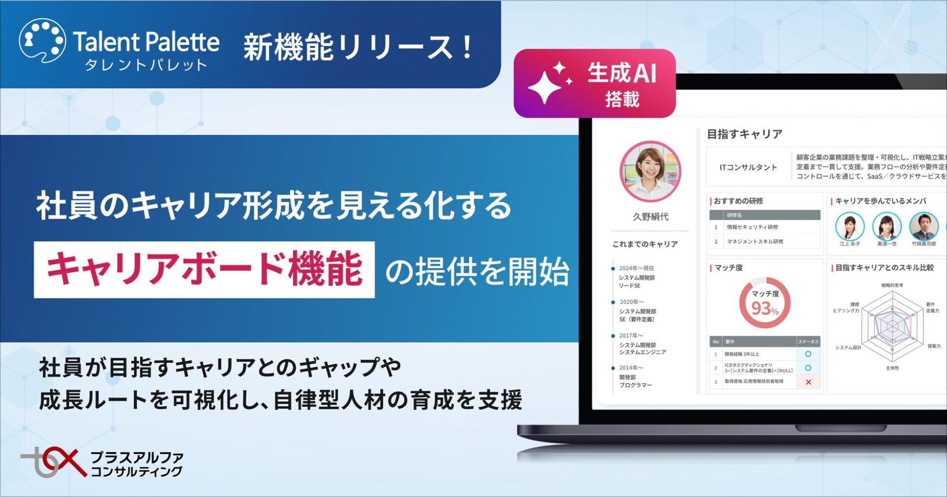 タレントパレット、社員のキャリア形成を見える化する「キャリアボード」機能を開始 - 画像1