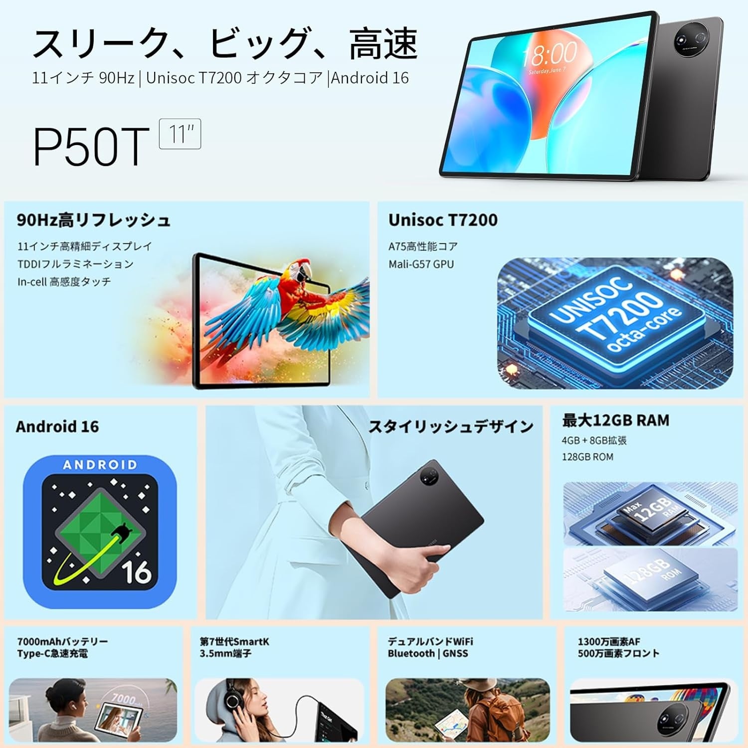 Teclast、Android 16搭載タブレット『P50T』がAmazonで28%OFFの14,347円に - 画像8