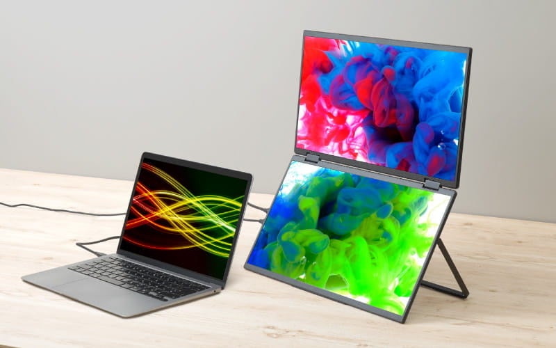 サンコー、4K解像度に対応した15.6型上下2画面モニター