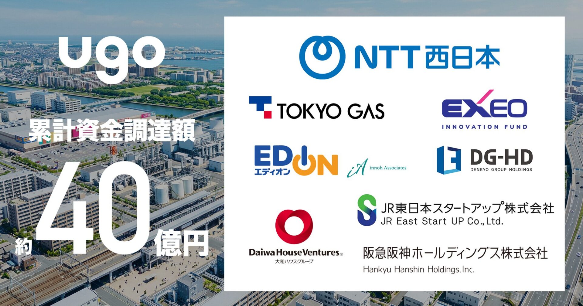 ugo、NTT西日本などから資金調達を実施し累計40億円を突破 - 画像1