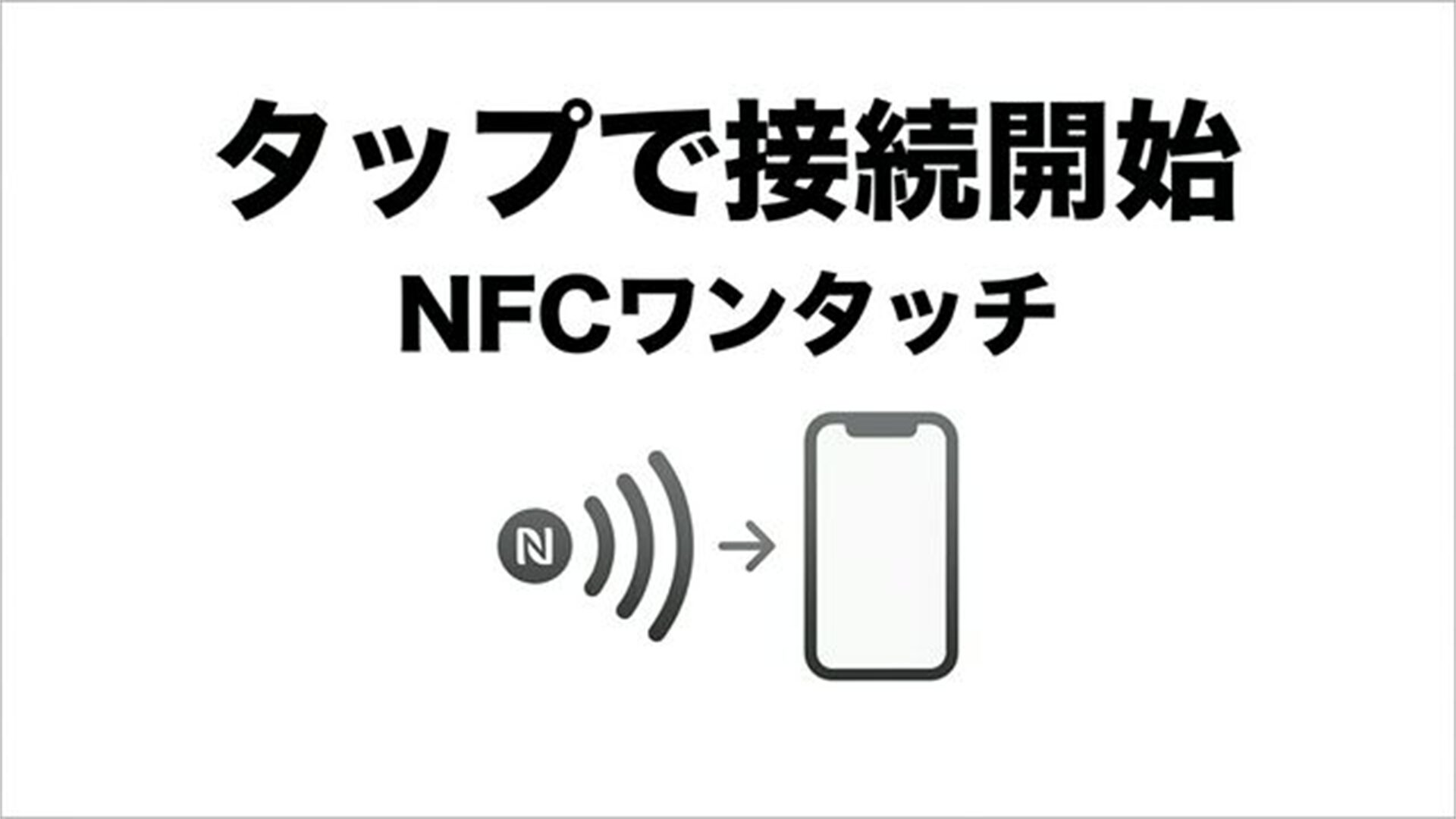 触れるだけで接続できる近距離無線通信NFC スマートフォンと通信マークの図