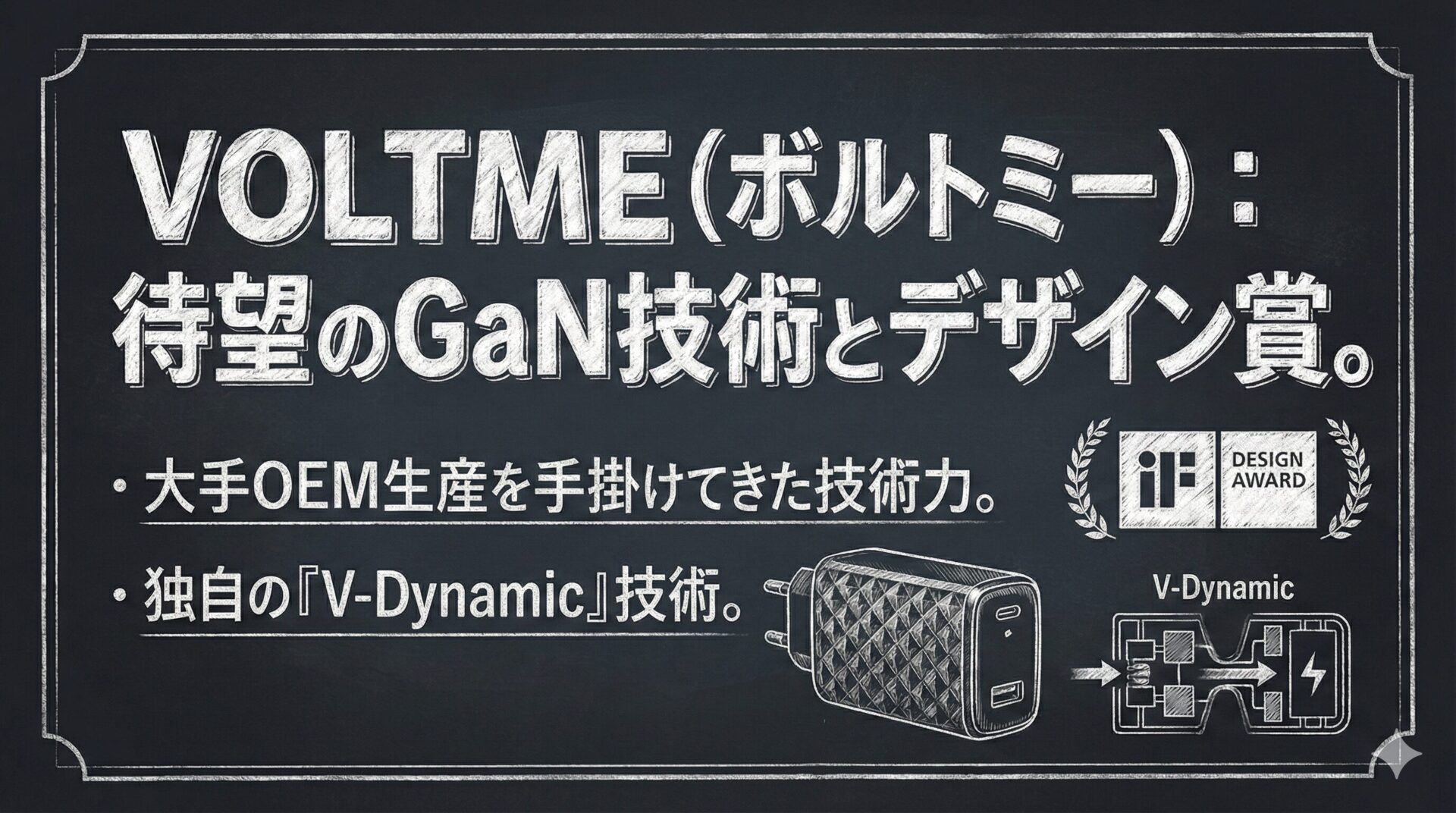 VOLTME ボルトミー GaN技術USB充電器 iFデザイン賞受賞 V-Dynamic独自技術