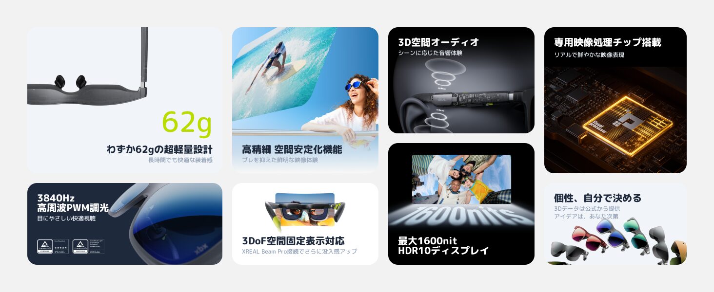 XREAL、若年層向け新ブランド「xbx」を始動。第一弾ARグラスを発売|xbx a01+の主なスペック