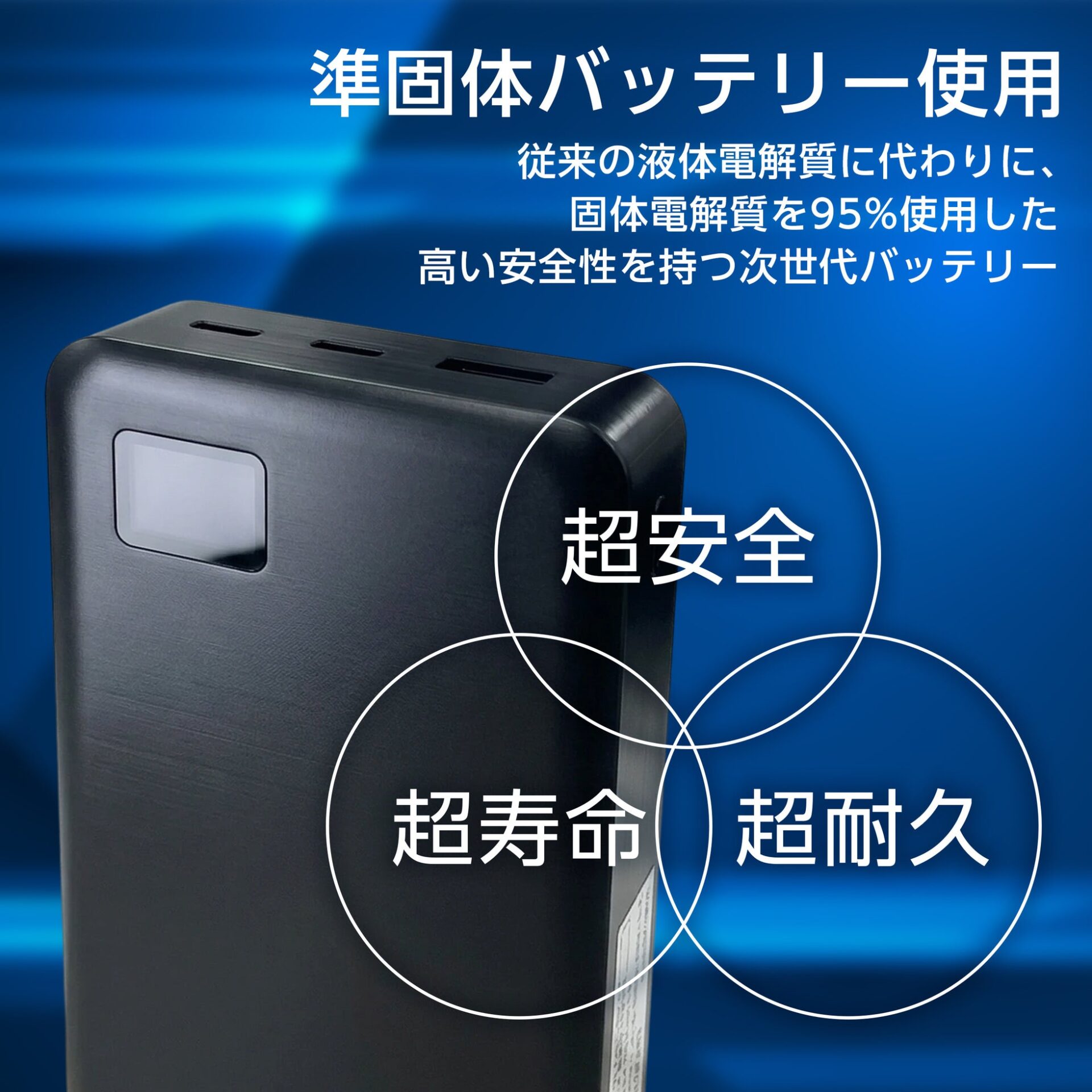 ワイ・エス・エヌ、準固体電池搭載のモバイルバッテリー3モデル